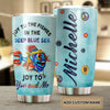 Camellia Personalized Hippie Fish Joy To You And Me Stainless Steel Tumbler - Double-Walled Insulation Thermal Cup With Lid Gift For Hipster Peace Lover