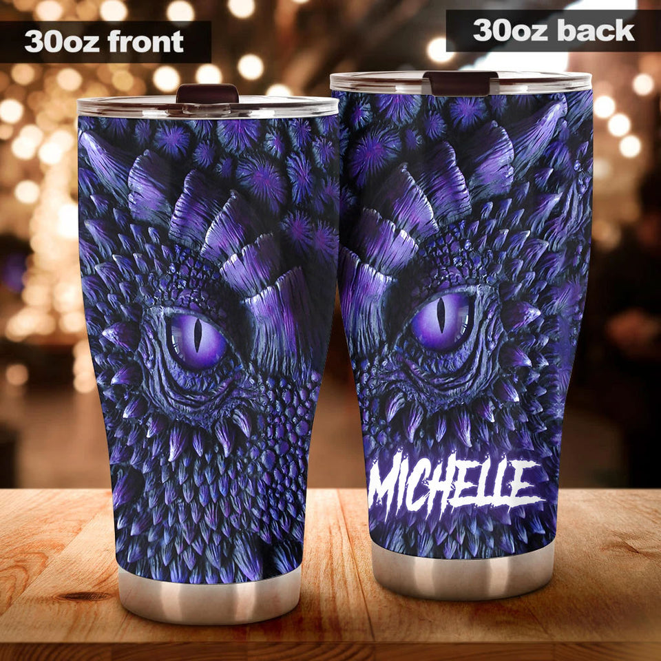 Camellia Personalized Metal Viking Warrior Dragon Graphic Stainless Steel Tumbler - Double-Walled Insulation Thermal Cup With Lid Gift For Viking Lover