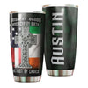 Camellia Personalized American Irish Patriot By Choice US Flag Stainless Steel Tumbler - Double-Walled Insulation Travel Thermal Cup With Lid Gift For Irish American 4th Of July