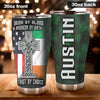 Camellia Personalized American Irish Patriot By Choice US Flag Stainless Steel Tumbler - Double-Walled Insulation Travel Thermal Cup With Lid Gift For Irish American 4th Of July