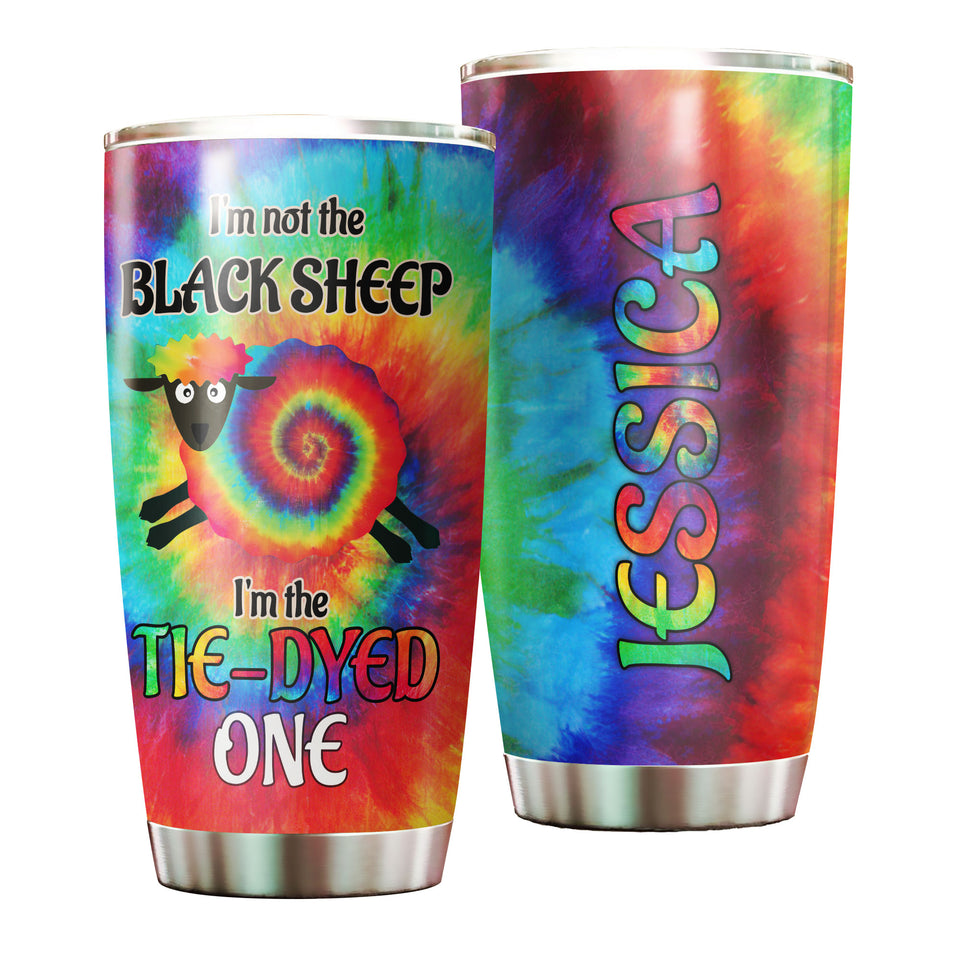 Camellia Personalized Hippie Black Sheep I'm The Tye-dyed One Stainless Steel Tumbler - Double-Walled Insulation Travel Thermal Cup With Lid For Hipster