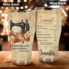 Personalized She Works Willingly Sewist Nutrition Facts Sewing - General Tumbler view #4