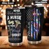 Camellia Personalized Never Underestimate A Nurse Stainless Steel Tumbler - Customized Double-Walled Insulation Thermal Cup With Lid Gift For Nurse