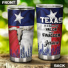 Camellia Personalized Bull Skull Texas Blend Of Valor And Swagger Stainless Steel Tumbler - Double-Walled Insulation Travel Thermal Cup With Lid Gift For Texas Cowboy American