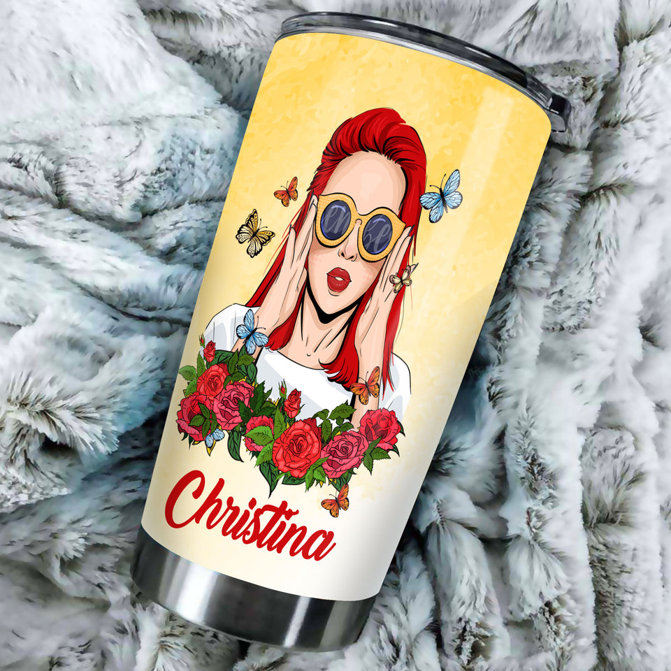 Personalized Redhead Will Do it Twice Take Picture Stainless - durable hot & cold beverage tumbler view #3