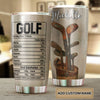 Personalized Golf Nutrition Facts Better Player Stainless Steel - double-wall vacuum insulated coffee travel tumbler detail