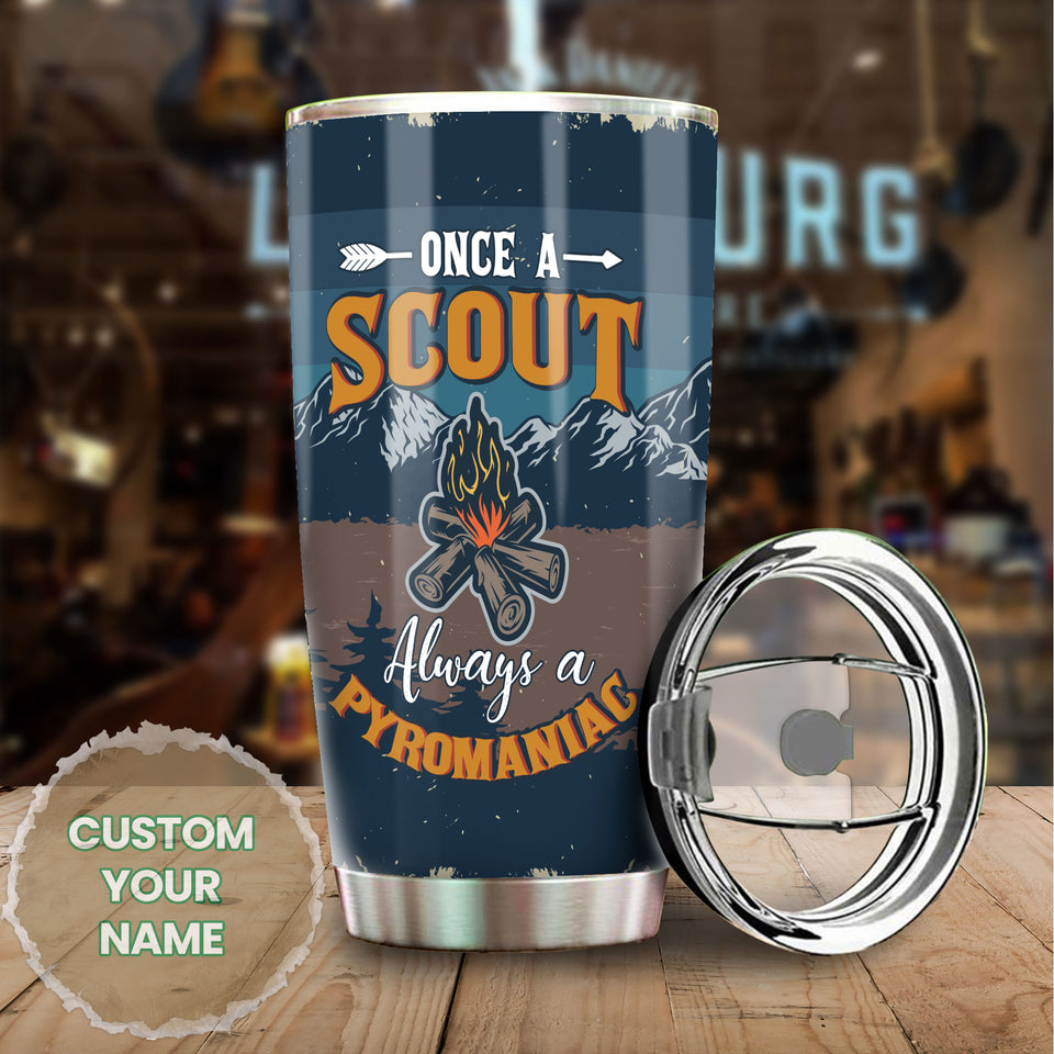 Personalized Once a Scout Always Pyromaniac Campfire Stainless - General Tumbler view #6