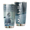 Camellia Personalized Penguin Size Cuddle To Make You Feel Better Stainless Steel Tumbler - Customized Double-Walled Insulation Thermal Cup With Lid Gift For Animal Lover