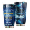 Camellia Personalized Wolves To My Husband Loving Letter Stainless Steel Tumbler - Double-Walled Insulation Thermal Cup With Lid Valentines Day Gift For Couple Husband Boyfriend