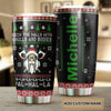 Personalized Santa Viking Skulls and Bodies Valhalla Stainless - double-wall vacuum insulated coffee travel tumbler detail