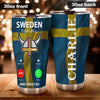 Camellia Personalized Sweden Calling I Must Go Viking Stainless Steel Tumbler - Double-Walled Insulation Travel Thermal Cup With Lid Gift For Viking Lover Traveller