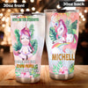 Camellia Personalized Unicorn Zen Meditation Give Me Strength Stainless Steel Tumbler - Double-Walled Insulation Thermal Cup With Lid Gift For Unicorn Lover Girls