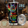 Personalized Rainbow Dragon LGBT Show Your True Color Stainless - General Tumbler view #6