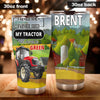 Camellia Personalized Tractor Farmer Tractor Never Be Green Farming Stainless Steel Tumbler - Double-Walled Insulation Travel Thermal Cup With Lid Gift For Tractor Lover