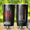 Camellia Personalized American Trucker US Flag Vintage Distressed Graphics Stainless Steel Tumbler - Double-Walled Insulation Travel Thermal Cup With Lid Gift For Trucker