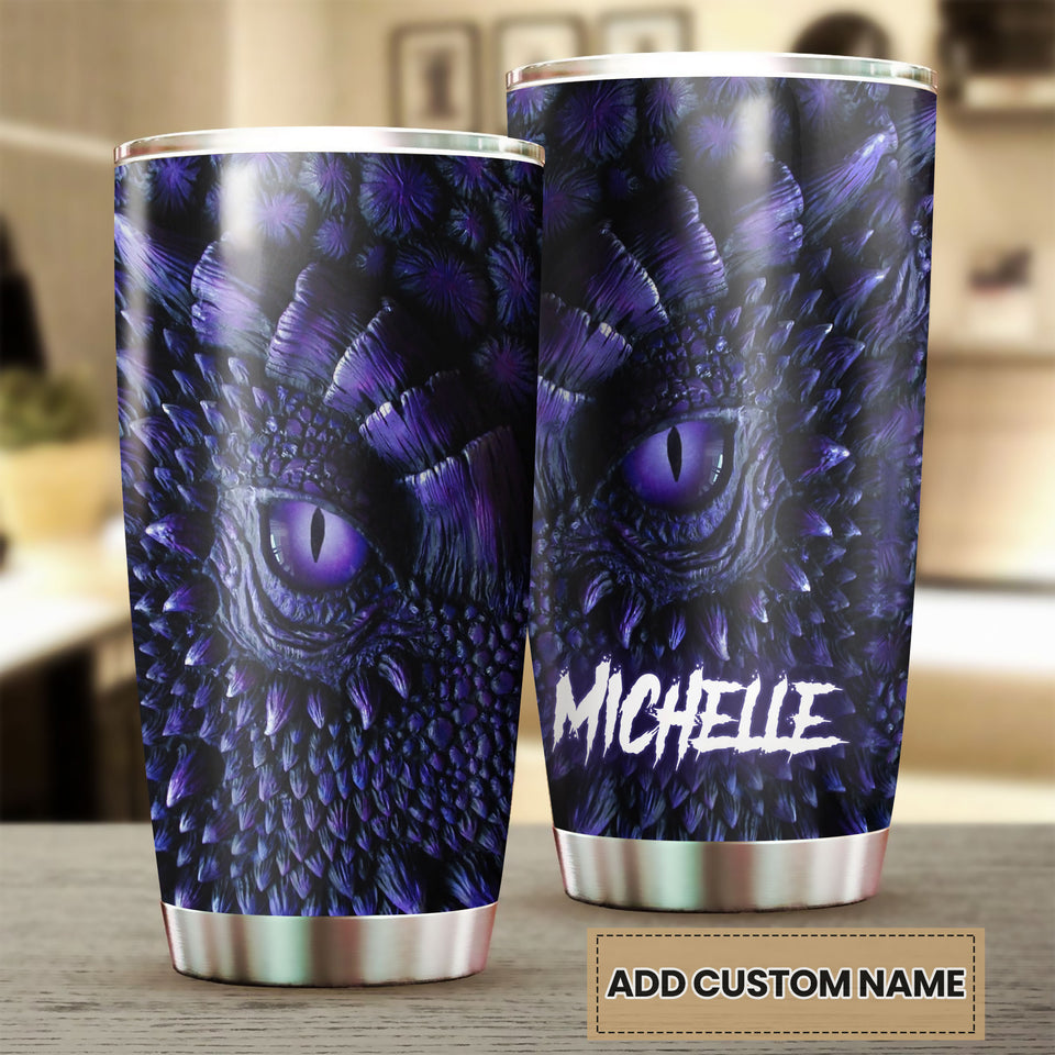 Camellia Personalized Metal Viking Warrior Dragon Graphic Stainless Steel Tumbler - Double-Walled Insulation Thermal Cup With Lid Gift For Viking Lover