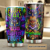 Camellia Personalized Hippie Peace Lover Owl Fluffin Graphics Stainless Steel Tumbler - Double-Walled Insulation Travel Thermal Cup With Lid Gift For Hipster