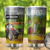 Camellia Personalized Tractor Farmer Tractor Never Be Green Farming Stainless Steel Tumbler - Double-Walled Insulation Travel Thermal Cup With Lid Gift For Tractor Lover