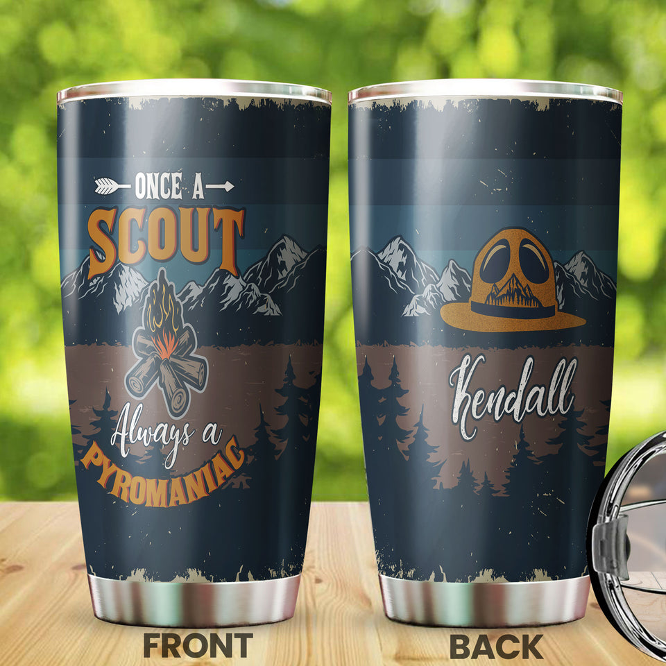 Personalized Once a Scout Always Pyromaniac Campfire Stainless - General Tumbler view #7