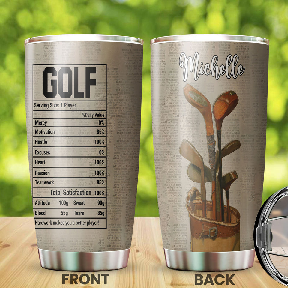 Personalized Golf Nutrition Facts Better Player Stainless Steel - General Tumbler view #7