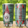 Camellia Personalized Christmas Gnomes Merry Xmas Stainless Steel Tumbler - Double-Walled Insulation Thermal Cup With Lid Gift For Christmas Holiday