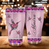 Camellia Personalized Hummingbirds Flowers Jewelry Style Stainless Steel Tumbler - Double-Walled Insulation Travel Thermal Cup With Lid Gift For Kids Animal Lover