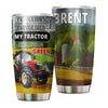 Camellia Personalized Tractor Farmer Tractor Never Be Green Farming Stainless Steel Tumbler - Double-Walled Insulation Travel Thermal Cup With Lid Gift For Tractor Lover