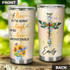 Camellia Personalized Hippie Dragonfly Laugh Often Love Unconditionally Stainless Steel Tumbler - Double-Walled Insulation Thermal Cup With Lid Gift For Hipster Teenager