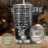 Camellia Personalized Deer To My Son Love You Forever Stainless Steel Tumbler - Customized Double-Walled Insulation Thermal Cup With Lid Mom Gift For Son