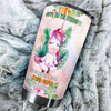 Camellia Personalized Unicorn Zen Meditation Give Me Strength Stainless Steel Tumbler - Double-Walled Insulation Thermal Cup With Lid Gift For Unicorn Lover Girls