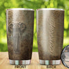 Camellia Personalized Elephant Nature Graphics Stainless Steel Tumbler - Double-Walled Insulation Travel Thermal Cup With Lid Gift For Elephant Animal Lover