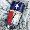 Camellia Personalized Bull Skull Texas Blend Of Valor And Swagger Stainless Steel Tumbler - Double-Walled Insulation Travel Thermal Cup With Lid Gift For Texas Cowboy American