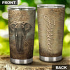 Camellia Personalized Elephant Nature Graphics Stainless Steel Tumbler - Double-Walled Insulation Travel Thermal Cup With Lid Gift For Elephant Animal Lover
