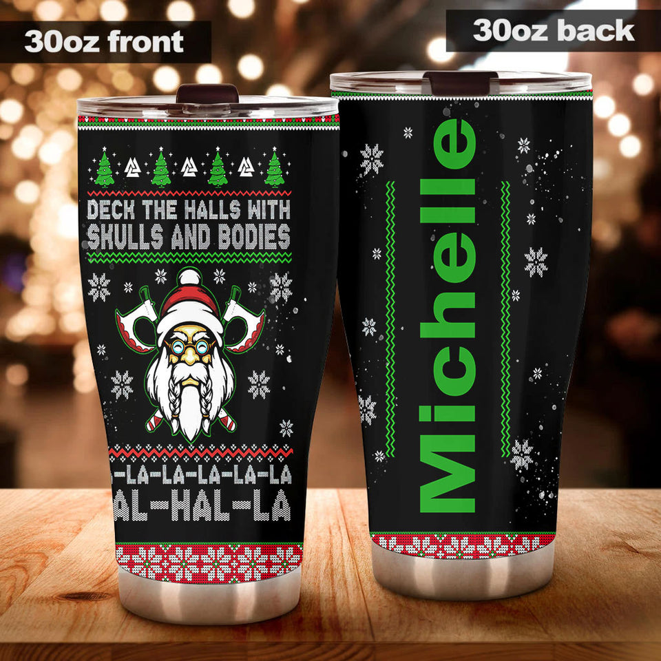 Personalized Santa Viking Skulls and Bodies Valhalla Stainless - General Tumbler view #4
