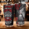 Camellia Personalized Skull Wife Best Thing Happened To Me Stainless Steel Tumbler - Double-Walled Insulation Thermal Cup With Lid Valentines Day Gift For Girlfriend Wife