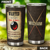 Personalized Billiards Wanted Evil 8 Ball Vintage Stainless - General Tumbler view #5