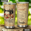 Personalized She Works Willingly Sewist Nutrition Facts Sewing - General Tumbler view #5