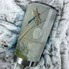 Camellia Personalized Dragonfly Lotus Lake Graphics Stainless Steel Tumbler - Double-Walled Insulation Travel Thermal Cup With Lid Gift For Nature Dragonfly Lover