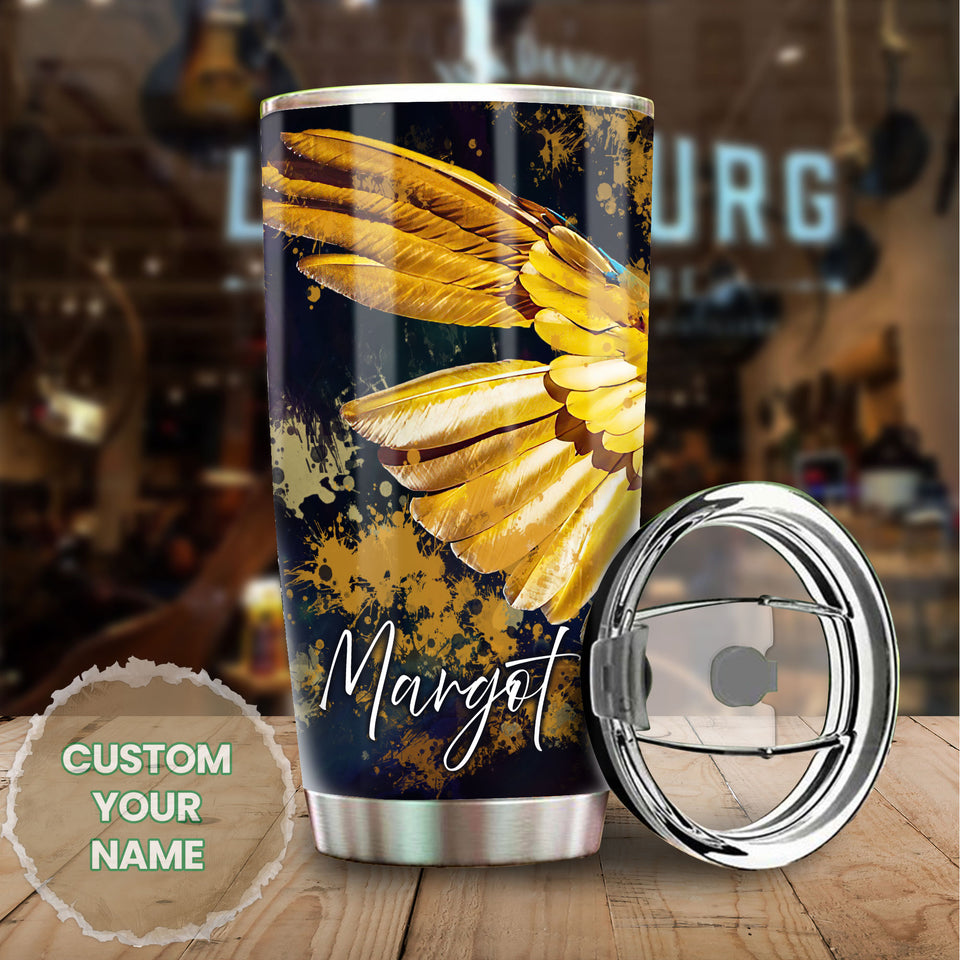 Camellia Personalized Colorful Parrot Nature Graphics Stainless Steel Tumbler - Double-Walled Insulation Travel Thermal Cup With Lid Gift For Parrot Pet Lover