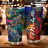 Camellia Personalized 3D Colorful Turtles Graphic Stainless Steel Tumbler - Double-Walled Insulation Travel Thermal Cup With Lid Gift For Scuba Diver Surfing