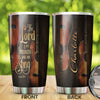 Camellia Personalized 3D Arcoustic Guitar Stainless Steel Tumbler - Customized Double-Walled Insulation Therma Cup With Lid Gift For Guitarist