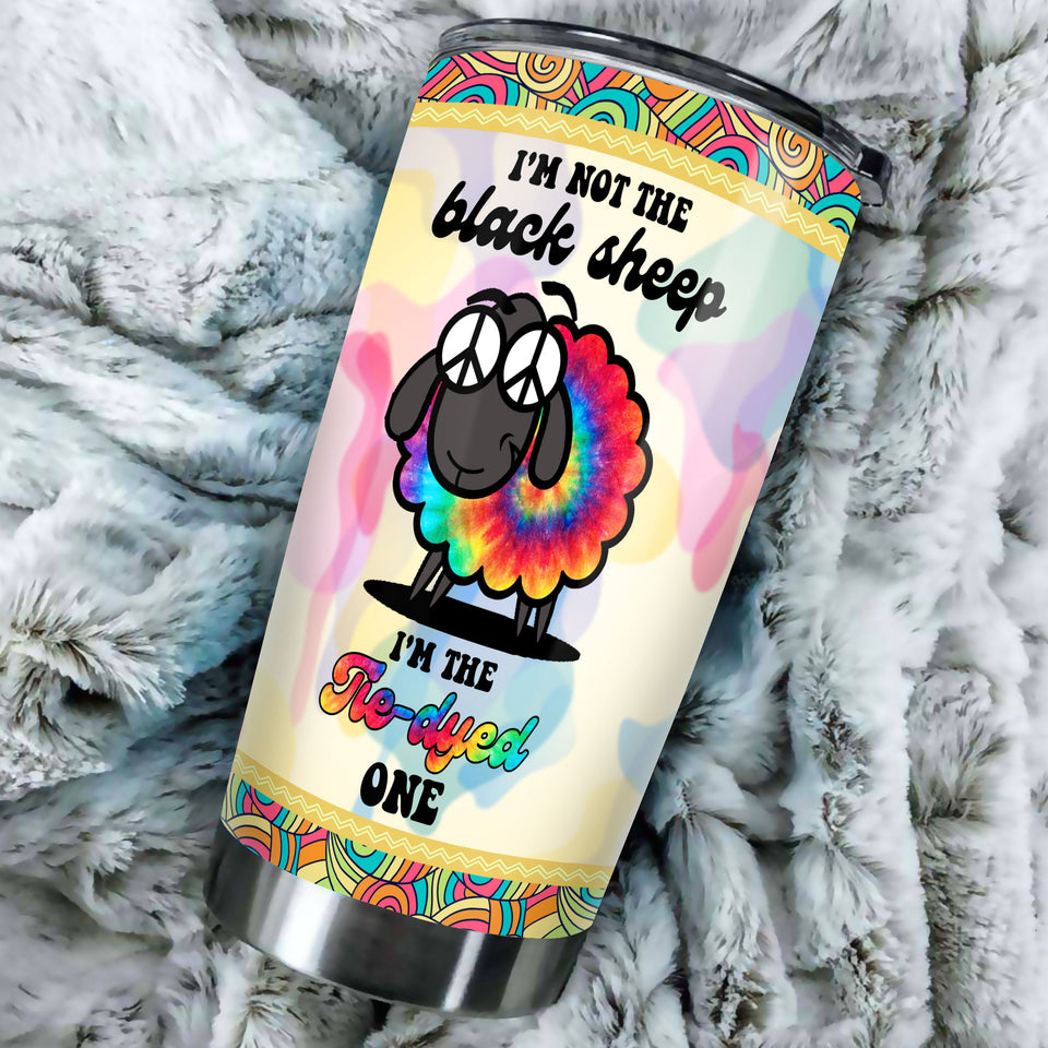 Camellia Personalized Black Sheep I'm The Tye-dyed One Stainless Steel Tumbler - Double-Walled Insulation Travel Thermal Cup With Lid For Hippie Hipster