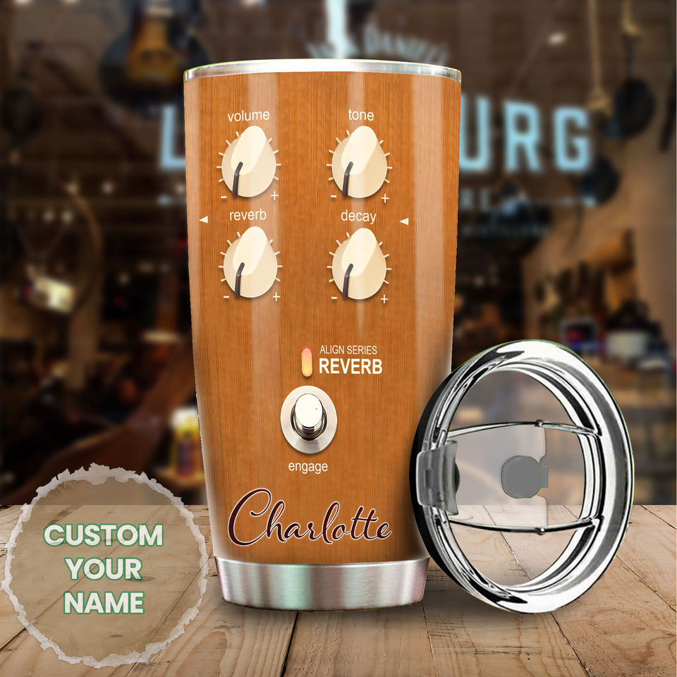 Camellia Personalized 3D Arcoustic Guitar Stainless Steel Tumbler - Customized Double-Walled Insulation M�ic Therma Cup With Lid Gift For Guitarist
