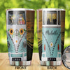 Camellia Personalized Hippie Girl And Elephant Sunflower Stainless Steel Tumbler - Double-Walled Insulation Travel Thermal Cup With Lid Gift For Hipster Peace Lover