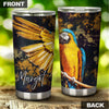 Camellia Personalized Colorful Parrot Nature Graphics Stainless Steel Tumbler - Double-Walled Insulation Travel Thermal Cup With Lid Gift For Parrot Pet Lover