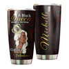 Camellia Personalized A Black Queen Classy Fabulous Crown Stainless Steel Tumbler - Double-Walled Insulation Travel Thermal Cup With Lid Gift For Afro Girl Black Women