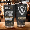 Camellia Personalized Deer Hunting Grumpy Old Hunter Level Of Sarcasm Stainless Steel Tumbler - Double-Walled Insulation Thermal Cup With Lid Gift For Hunting Lover Hunter