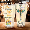 Camellia Personalized Hippie Dragonfly Laugh Often Love Unconditionally Stainless Steel Tumbler - Double-Walled Insulation Thermal Cup With Lid Gift For Hipster Teenager