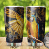 Camellia Personalized Colorful Parrot Nature Graphics Stainless Steel Tumbler - Double-Walled Insulation Travel Thermal Cup With Lid Gift For Parrot Pet Lover