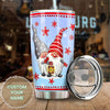 Camellia Personalized Snow Gnomes Wearing Santa Hat Merry Christmas Stainless Steel Tumbler - Double-Walled Insulation Thermal Cup With Lid Gift For Xmas Holiday Season